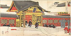 Chiyoda Castle (Album of Men), Yōshū (Hashimoto) Chikanobu Japanese, Triptych of woodblock prints; ink and color on paper, Japan