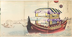Chiyoda Castle (Album of Men), Yōshū (Hashimoto) Chikanobu Japanese, Triptych of woodblock prints; ink and color on paper, Japan