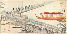Chiyoda Castle (Album of Men), Yōshū (Hashimoto) Chikanobu Japanese, Triptych of woodblock prints; ink and color on paper, Japan