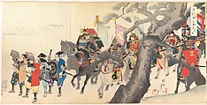 Chiyoda Castle (Album of Men), Yōshū (Hashimoto) Chikanobu  Japanese, Triptych of woodblock prints; ink and color on paper, Japan