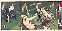 Album of Thirty-Two Triptychs of Polychrome Woodblock Prints by Various Artists, Toyohara Kunichika (Japanese, 1835–1900), Album of thirty-two triptychs of woodblock prints; ink and color on paper, Japan