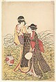 Elopers in Musashino, Kitagawa Utamaro  Japanese, Right sheet of a triptych of woodblock prints; ink and color on paper, Japan