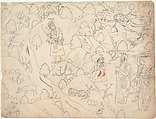 Page from a Dispersed Ramayana (Story of Rama), Graphite with color on paper, India (Punjab Hills, Kangra)
