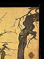 Old Plum, Kano Sansetsu (Japanese, 1590–1651), Four sliding-door panels (fusuma); ink, color, gold, and gold leaf on paper , Japan