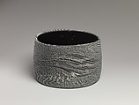 Water Jar, Matsui Kōsei 松井康成 (Japanese, 1927–2003), Marbleized stoneware (neriage) with lacquered lid, Japan