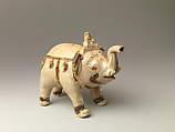 Ewer in the Form of an Elephant, Glazed pottery with incised and inlaid decoration, Vietnam