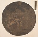 Paying homage to Xiwangmu, the Queen Mother of the West, Unidentified artist Chinese, 15th century, Fan mounted as an album leaf; ink and color on silk, China