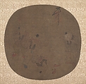 Chinese Children at Play, Unidentified artist, Fan mounted as an album leaf; ink and color on silk, China