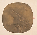 Waves in the moonlight, Unidentified artist, Fan mounted as al album leaf; ink on silk, China