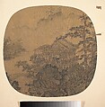Pavilion on a pond, Unidentified artist , 16th or 17th century, Fan mounted as an album leaf; ink and color on silk, China