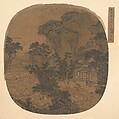 Gathering at the Orchid Pavilion, Unidentified artist  , 16th century, Fan mounted as an album leaf; ink and color on silk, China