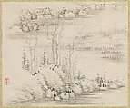 Landscapes and trees, Gong Xian (Chinese, 1619–1689), Album of twelve leaves; ink on paper, China