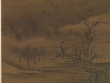Crows in Old Trees, Luo Zhichuan (Chinese, active ca. 1300–30), Hanging scroll; ink and color on silk, China