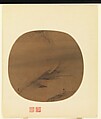 Poet strolling by a marshy bank, Liang Kai (Chinese, active early 13th century), Fan mounted as an album leaf; ink on silk, China