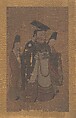 Emperor and Two Attendants, Unidentified artist, Album leaf; ink and color on silk, China
