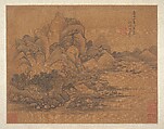 Landscape, Unidentified artist, Album leaf; ink and color on silk, China
