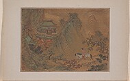 Landscape with Man on Horseback, Liu Yen  Chinese, Miniature from album of eleven paintings; ink and color on silk, China