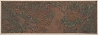Landscape Painting of Figure in Woodland Setting, Unidentified artist, Album leaf; color on silk, China