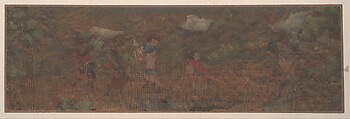 Landscape Painting of Figure in Woodland Setting, Unidentified artist, Album leaf; color on silk, China