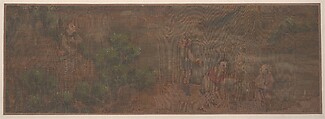 Landscape Painting of Figure in Woodland Setting, Unidentified artist, Album leaf; color on silk, China