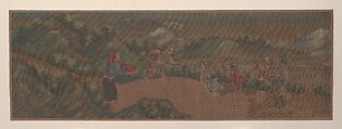Landscape Painting of Figure in Woodland Setting, Unidentified artist, Album leaf; color on silk, China