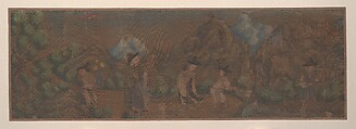 Landscape Painting of Figure in Woodland Setting, Unidentified artist, Album leaf; color on silk, China