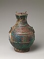 Wine container (hu), Bronze inlaid with copper, China