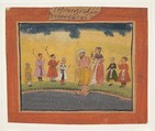 Krishna's Parents Search for Him, Ink and opaque watercolor on paper, India