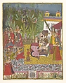 Maharaja Bijay Singh in His Harem, Ink, opaque watercolor, and gold on paper, India (Rajasthan, Jodhpur)