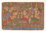Council of Heroes:  Page from a Dispersed Mahabharata (Great Descendants of Mahabharata), Ink and opaque watercolor on paper, India (Maharashtra, Paithan)