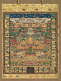 Taima Mandala, Hanging scroll; ink, color, and gold on silk, Japan