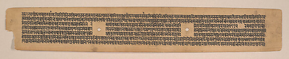 Leaves from an Ashtasahasrika Prajnaparamita Sutra, Mahavihara Master, Opaque watercolor, black carbon-based ink, and mineral- and vegetable-based pigments on palm leaf, India, West Bengal or Bangladesh