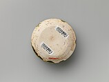 Cosmetics box, Earthenware with marbled veneer and brown glaze, China