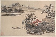 Landscape with Autumn Foliage, Shen Zhou  Chinese, Album leaf; ink and color on paper, China
