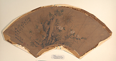 Fan, Unidentified artist, Folding fan mounted as an album leaf; gold paper, China