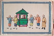 Album, Unidentified artist Chinese, Album of twelve leaves; ink and color on pith paper, bound in red damask, China