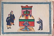 Album, Unidentified artist Chinese, Album of twelve leaves; ink and color on pith paper, bound in red damask, China
