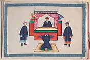 Album, Unidentified artist Chinese, Album of twelve leaves; ink and color on pith paper, bound in red damask, China