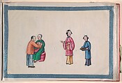 Album, Unidentified artist Chinese, Album of twelve leaves; ink and color on pith paper, bound in red damask, China