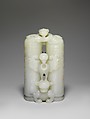 Double vessel with mythical beasts (champion vase), Jade (nephrite), China