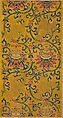 Textile panel with phoenixes and lotuses holding the Eight Buddhist Treasures, Silk satin brocade with metal thread, China