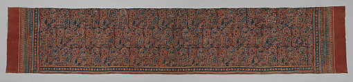 Textile with a Forested Landscape, Cotton, painted resist and block-printed mordant, dyed, India (Gujarat), for the Indonesian market