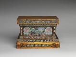 Pedestal, possibly for a sculpture, Lacquer on wood inlaid with mother-of-pearl, China