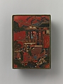 Box Lid with Competition Scene, Polychrome lacquer painted with oil colors, China