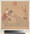 Tartar Officer with Blond Lady, Unidentified artist, Album leaf; ink and color on silk, China