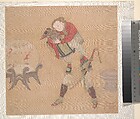 Tartar Officer Carrying Blond Lady, Unidentified artist, Album leaf; ink and color on silk, China