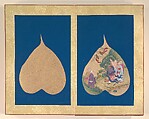Luohans, Unidentified Artist, Album of eighteen leaves; ink and color on bodhi tree leaves, China