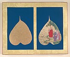 Luohans, Unidentified Artist, Album of eighteen leaves; ink and color on bodhi tree leaves, China