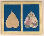 Luohans, Unidentified Artist, Album of eighteen leaves; ink and color on bodhi tree leaves, China