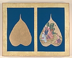 Luohans, Unidentified Artist, Album of eighteen leaves; ink and color on bodhi tree leaves, China